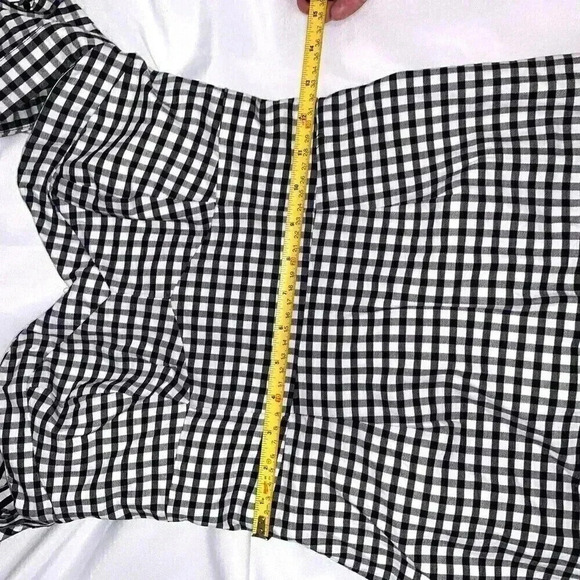 GUESS Gingham Off-the-Shoulder Dress size 2 flirty checkered mini dress - Picture 6 of 11